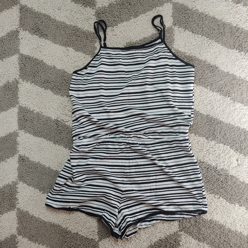 Black & White Striped Romper